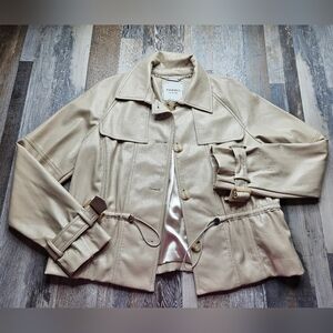 Adroit Atelier Vegan Leather Crop Trench Coat Small Rae 8254